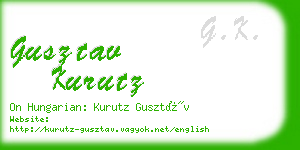 gusztav kurutz business card